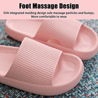 rosyclo Cloud Slippers for Women and Men, Ladies Pillow Massage Shower Bathroom Non-Slip Soft Comfy Thick Sole Home House Cloud Cushion Slide Sandals for Indoor & Outdoor, Pink - Image 6