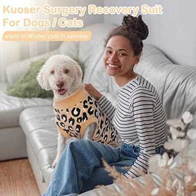 Kuoser Dog Recovery Suit for Dogs After Surgery,Professional Surgical Onesie for Female Male Dogs Spay Neuter,Soft Dog Surgery Suit Bodysuit for Abdominal Wounds Skin Disease,Coffee Leopard XL - Image 7