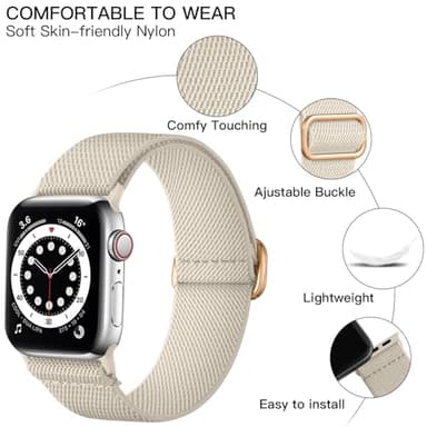 Lerobo Compatible with Apple Watch Band Series 11 10 46mm SE 44mm Ultra 3 2 1 49mm 42/45mm for Men Women Stretchy Nylon Solo Loop Elastic Sport Strap for iWatch Band Series 9 8 7 6 5 4 3 2 1 SE3 SE2 - Image 2