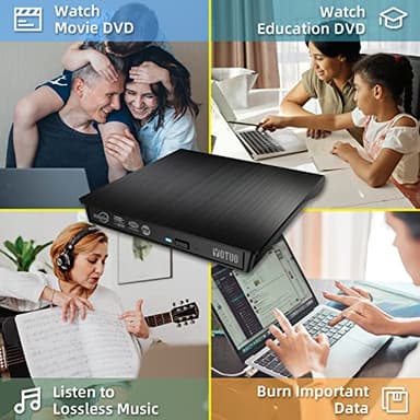 YOTUO External DVD Drive, Portable USB 3.0 CD +/-RW Drive DVD Player for ROM Rewriter Burner for Laptop Desktop, Compatible with Windows 7/8/10/11 Mac MacBook Pro/Air… (DVD Burner) - Image 6