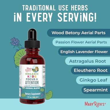 MaryRuth Organics Kids Brain Supplements for Memory and Focus, USDA Organic Drops with Ginkgo Biloba, Rhodiola Root & Licorice Root, Focus & Attention, Calm, Vegan, Non-GMO, Gluten Free, 30 Servings - Image 7