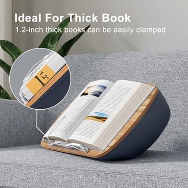 Lap Beanbag Book Stand for Hands Free Reading Comfortable Reading Pillow Stand Minimize Neck Strain Perfect Idea for Book Lovers in Dorm Room or Anywhere Else with Bookseat(Gray - Image 6