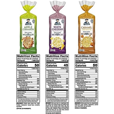 Quaker Large Rice Cakes, Gluten Free, 3 Flavor Variety Pack, 6 Count - Image 2