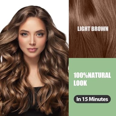 FARNDU Light Brown Hair Dye Shampoo 3 in 1 with Argan Oil – 10-15 Min Gray Coverage, Natural Instant Hair Color Shampoo for Women and Men, Long-Lasting Up to 6 Months - Image 2