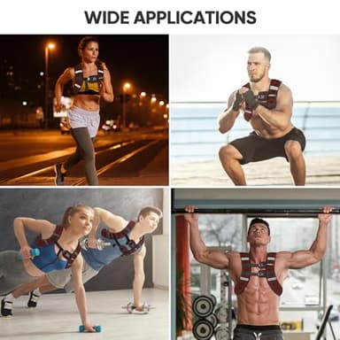 APEXUP Weighted Vest with 5lbs/10lbs/15lbs/20lbs/25lbs/30lbs Weights and Reflective Stripe, Weight Vest Men Women for Workout, Strength Training, Running (Claret, 20lbs) - Image 8