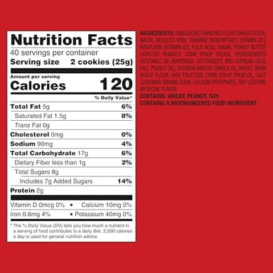 NUTTER BUTTER Peanut Butter Sandwich Cookies, King Size, 10-3.5 oz Snack Packs - Image 6