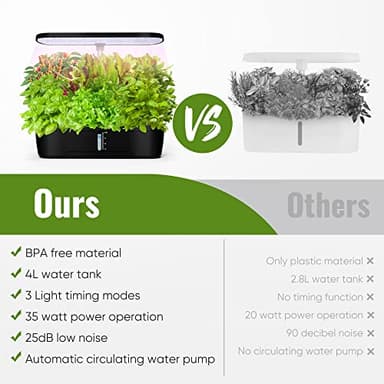 Indoor Garden Hydroponics Growing System12 Pods, Indoor Herb Garden with LED Full-Spectrum Plant Grow Light, Built-In Timekeeping System Suitable for Growing Vegetables, Spices and Fruits - Image 4