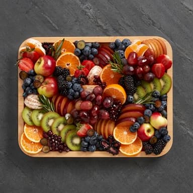 FARBERWARE Build-A-Board Bamboo Cutting Board with Built-in Compartments, Clear Locking Lid & Navy Handles, Ideal for Charcuterie, Snacks & Prep - Image 7
