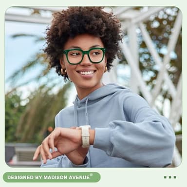 Madison Avenue Blue Light Blocking Glasses Oversized Fashion Blue Light Glasses for Women Anti Eyestrain & UV Protection Computer Eyeglasses (Green) - Image 2