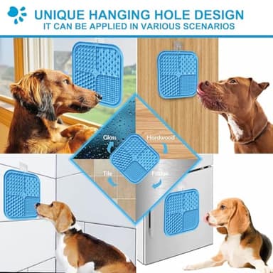 Azyh 2 PCS Licking Mat for Dogs & Cats with Suction Cups, Dog Slow Feeder Lick Pat for Anxiety Relief, Dog Toys Feeding Mat for Butter Yogurt Peanut, Pets Bathing Grooming Training Mat (7.9''*7.9'') - Image 4