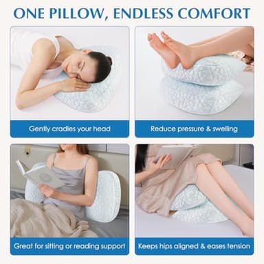 Safotad Pregnancy Pillows for Sleeping, Portable Maternity Pillow with Cooling Removable Cover, Adjustable Travel Wedge Pillow for Side Sleeper, Back, Belly & Hip Support, Multi-Use for Pregnant Women - Image 5