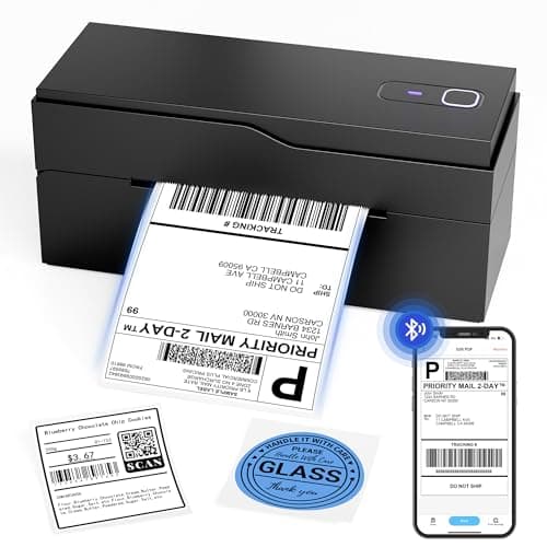 Bluetooth Thermal Shipping Label Printer – Wireless 4x6 Shipping Label Printer for Small Business & Shipping Packages, Support Android, iPhone and Windows, Widely Used for Amazon, Ebay, Shopify, Etsy - Image 1