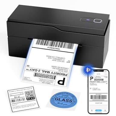 Bluetooth Thermal Shipping Label Printer – Wireless 4x6 Shipping Label Printer for Small Business & Shipping Packages, Support Android, iPhone and Windows, Widely Used for Amazon, Ebay, Shopify, Etsy - Image 1