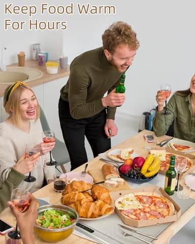 Silicone Electric Warming Mat for Food 3-Temperature,Food Warmer for Buffet Parties, Restaurants & Dinner, Easy-to-Clean Heating Tray to Keep Meals Warm 15.7”x23.6”(Skiing&Gray) - Image 2