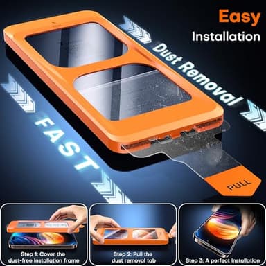 TOCOL for iPhone 16 Pro Max Screen Protector, 9H Hardness Military Grade Shatterproof HD Tempered Glass Full Coverage Easy Installation Case Friendly 2 Pack - Image 4