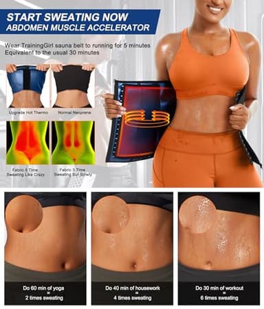 TrainingGirl Waist Trainer for Women Lower Belly Waist Trimmer Corset Tummy Wrap Workout Sweat Belt Band Sports Sauna Suit - Image 3