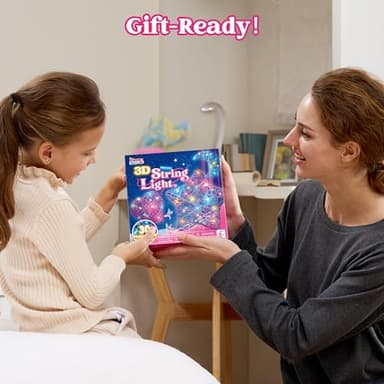 Klever Kits 3D String Art Kit for Kids, Light Up String Light Toy with 30 Multi-Colored LED Bulbs, Arts and Crafts Set, Birthday Gifts for Girls and Boys Ages 8+ - Image 7
