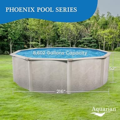 Aquarian Steel-Frame Outdoor Above-Ground Swimming Pool, Round, 18' x 52", Phoenix - Image 3