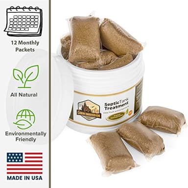 Septic Tank Treatment - 1 Year Supply of Septic Safe Dissolvable Easy Flush Live Bacteria Packets (12 Count) - Best Way to Prevent Expensive Sewage Backups - Made in USA - Image 3