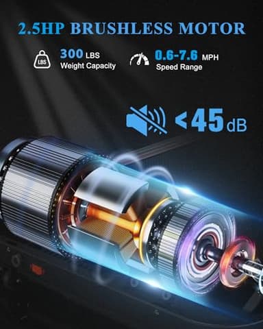 4.0/7.6MPH Walking Pad Treadmill with Folding Slope, Larger Screen Display Under Desk Treadmill 300 lb Capacity, Portable Treadmills for Small Spaces, Home - Image 3