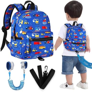 Accmor Toddler Backpack Harness Leash, Mini Baby Walking Backpacks with Anti Lost Wrist Link, Cute Truck Kids Back Pack Harnesses Leashes Tether for 1-3 Yeas Boys Outdoor Travel - Image 1