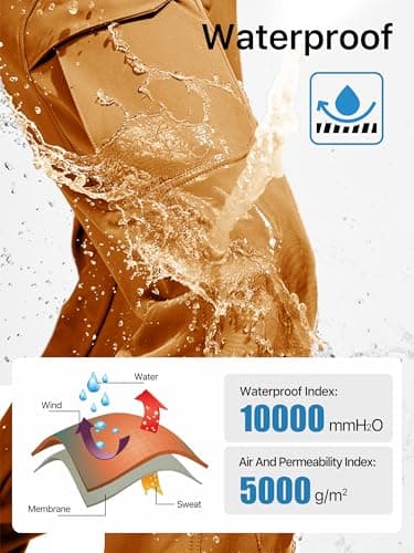 FREE SOLDIER Men's Outdoor Softshell Fleece Lined Cargo Pants Snow Ski Hiking Pants with Belt(Orange 38W x 32L) - Image 4