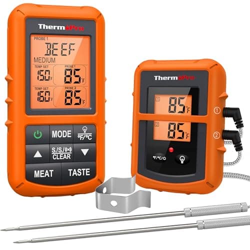 ThermoPro TP20 500FT Wireless Meat Thermometer with Dual Meat Probe, Digital Cooking Food Meat Thermometer Wireless for Smoker BBQ Grill Thermometer Beef Steak Fish Turkey Thermometer - Image 1