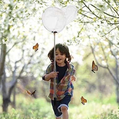 RESTCLOUD Insect and Butterfly Net with 12" Ring, 24" Net Depth, Handle Extends to 59 Inches for Adults and Kids (12" Ring, 59" Handle) - Image 7