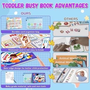 Busy Book for Toddlers 3+, Preschool Learning Activities with 30 Themes Prek Preschool Workbooks, Montessori Educational Learning Toys Activity Books for Christmas Birthdays Gifts Boys Girls - Image 5