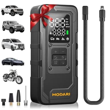 Tire Inflator Portable Air Compressor - 4X Faster 160 PSI Portable Air Pump for Cars - Cordless Tire Inflators with Gauge - Portable Tire Inflator for Car, Pickup, Bike and More - Image 1