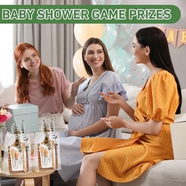 Baby Shower Prizes for Game Winners Bamboo Cheese Board Spoon Fork Butter Spreaders Plaid Towel Thank You Card and Gift Bags for Baby Shower Wedding Bridal Shower Favors (Acacia, 6 Sets) - Image 6