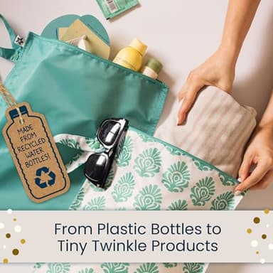 Tiny Twinkle Mess Proof Waterproof Wet Dry Bag | 2-Pack Reusable Wet Bags for Swimsuits & Baby Clothes | Leakproof Wet Bag for Travel & Diaper Changes for Baby (Pink, Brown Checkers) - Image 8