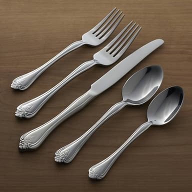 Oneida Boutonniere 45 Piece Everday Flatware, Service for 8, 18/0 Stainless Steel. Silverware Set, Dishwasher Safe, Multi - Image 6
