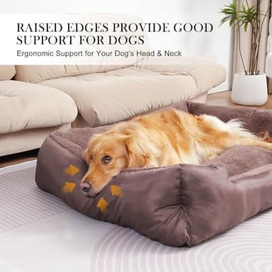Dog Bed for Large Dogs, Rectangle Washable Orthopedic Pet Bed, Soft Sleeping Puppy Bed, Durable Dog Sofa with Anti-Slip Bottom - Image 3