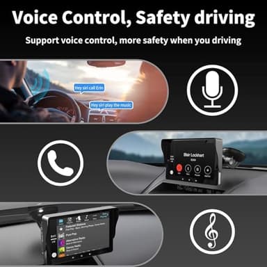 Hinine 7" HD Double Din Car Stereo, Portable Apple CarPlay Wireless Touch Screen Android Auto Automatic Multimedia Player with Mirror Link/Siri/Bluetooth/Navigation Screen - Image 4