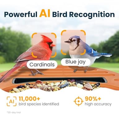 VINGUYS® Bird Feeder with Camera, 2.5K UHD Smart Bird Feeder Camera AI Identifies 11,000+ Bird's Species, Auto-Capture Bird's Video, IP66 Waterproof Outdoor Solar Powered, Ideal Gift for Mom - Image 3