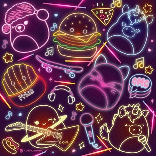 Buffalo Games - Glow in The Dark - Squishmallow Neon Lights - 100 Piece Jigsaw Puzzle - Image 1
