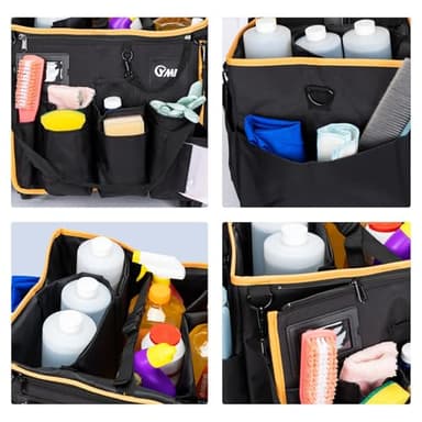 YMU Large Rolling Cleaning Caddy Bag With Detachable Trolley, 4 in 1 Portable Cart for Housekeeping With Swivel Caster & Shoulder Strap, Waterproof Supplies Organizer - Image 5