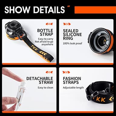 TKK Half Gallon Water Bottle Jug with Straw, Large Capacity Plastic Water Bottle, Dishwasher Safe, 1/2 Gallon 64 Oz, BPA Free Tritan for Gym, Yoga, Travel, Camping, Outdoor, Black - Image 6