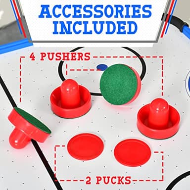 SereneLife 58in Powered Air Hockey Table Upgraded 700mA 12v 2x Powerful Motor, Inline Power Switch, Battery Free Digital LED Score Board, Full-Size Arcade Style for Home Game Room 2 Pucks 2 Pushers - Image 5