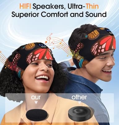 TOPOINT Sleep Headphones Headband Bluetooth 5.4, Sports Headband Earphones Sleeping Bluetooth Wireless with USB C for Women Men Sports Gifts Workout Jogging Yoga Insomnia Air Travel Meditation - Image 6