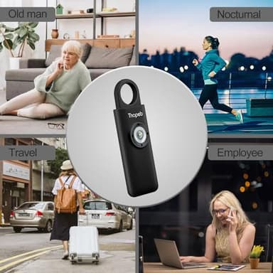 Thopeb® Personal Safety Alarm for Women – 130dB Loud Emergency Siren & SOS Strobe LED Light – Self Defense Keychain, College Dorm Room Essentials for Girls (Charcoal) - Image 8