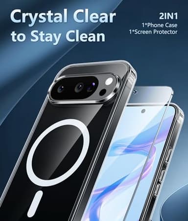 FNTCASE for Google Pixel 10 Case: Pixel 10 Pro Case Google 9/9 Pro Magnetic Clear Slim PhoneCase | Anti-Drop Shockproof Scratch Protective Thin Transparent Crystal Cell Phone Cover(Clear) - Image 3