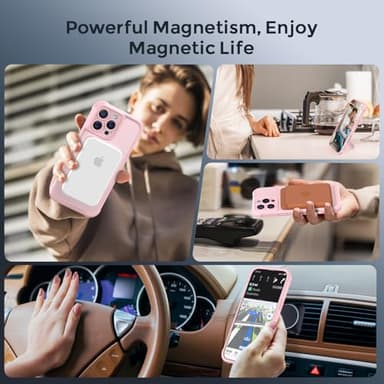 MOCCA Design for iPhone 16 Pro Max Case with Magnetic Invisible Stand [Full Camera Protection] [Compatible with Magsafe] Military Drop Shockproof Translucent Matte Phone Case Cover 6.9",Pink - Image 8