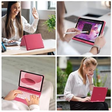 typecase Touch iPad 10th Generation Case with Keyboard (10.9", 2022) and iPad A16 (11th Gen, 2025) – 360° Rotatable, 11-Color Backlit, Multi-Touch Trackpad, Thin & Light (Pink) - Image 6