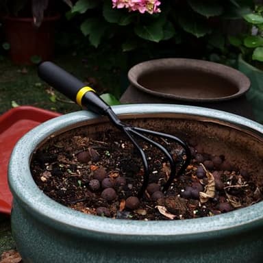 Kemaier Heavy Duty Stainless Steel Hand Rake and Tiller Cultivator, Ergonomic Small Garden Rake for Soil Weeding, Easy to Use Garden Tools and Hand Tools - Image 2