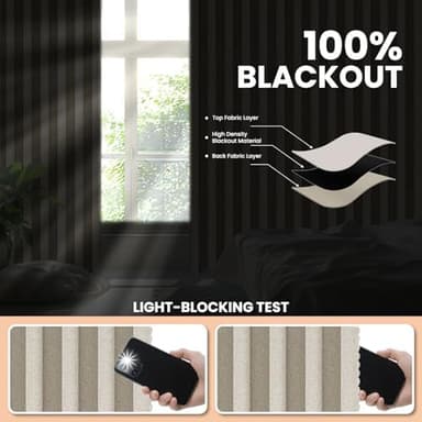 Accordion Partition Curtain with Ceiling Track - Space-Saving Room Divider, Tool-Free Installation(Off-White 180" W x 96" L-Pack of 1 - Image 3