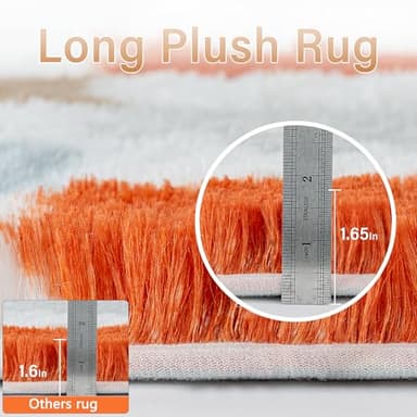 PureCozy Checkered Rug 8x10 for Living Room, Modern Rainbow Shag Rug Washable Non-Slip Large Area Rug Super Soft Indoor Fuzzy Carpet Fluffy Rugs for Bedroom Home Aesthetic Decor - Image 2