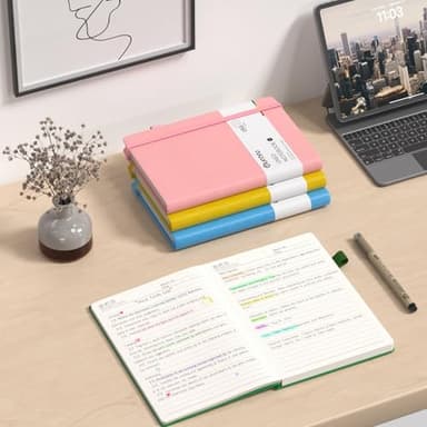 Oucaru Lined Journal Notebook, 4 Pack, 180 Pages, A5 Journals for Writing, 100 GSM Thick Paper, Small Notebooks Daily Journal for Women Men Work, Business, School, Travel Supplies - Image 7