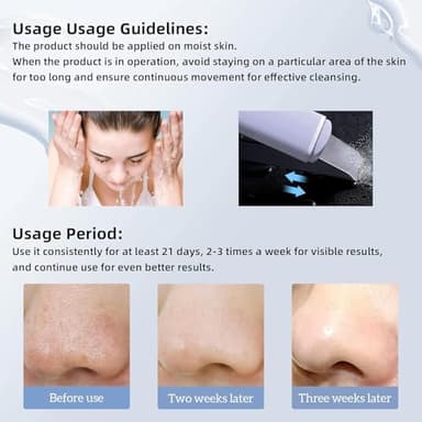 GUGUG Skin Scrubber Face Spatula Skin Spatula Pore Cleaner Blackhead Remover Tools for Facial Deep Cleansing-4 Modes, Purple - Image 6